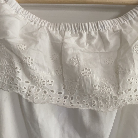 NWT White Eyelet Ruffle Sleeve Cottage Prairie Bodysuit - Small - Picture 3 of 8